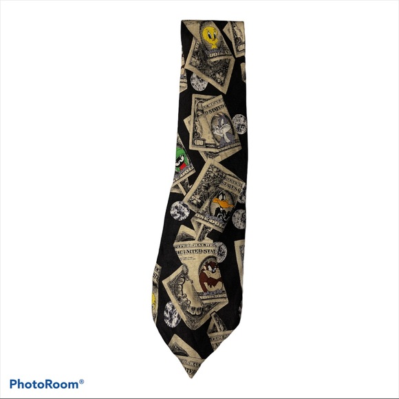 Warner Bros. Other - Looney Tunes 100% Silk Tie 58” Bugs Daffy Taz